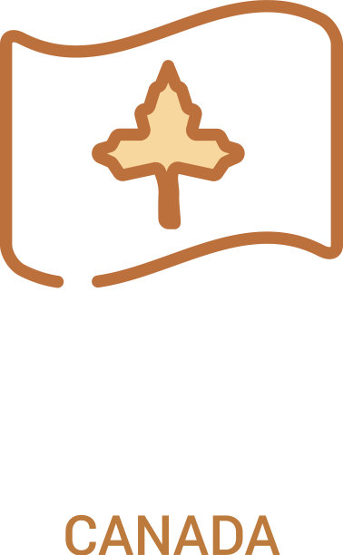 加拿大概念2彩色图标简单的线条元素图片下载