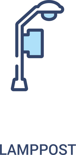 灯柱概念2彩色图标简单线条图片下载