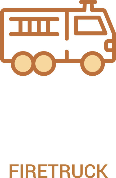 消防车概念2彩色图标简单线条图片下载