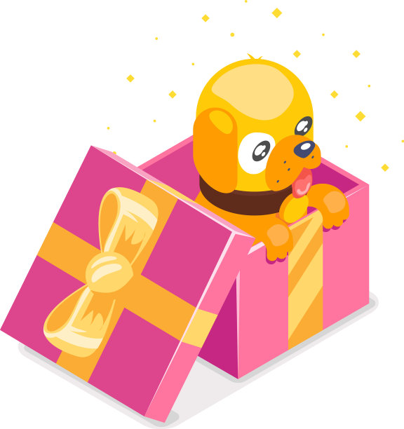 等距3d可爱卡通宝宝黄狗幼崽礼物图片下载