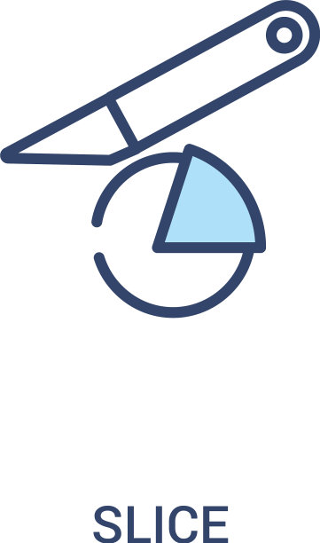 切片概念2彩色图标简单的线条元素图片下载