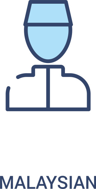 马来西亚概念2彩色图标简单的线条图片下载