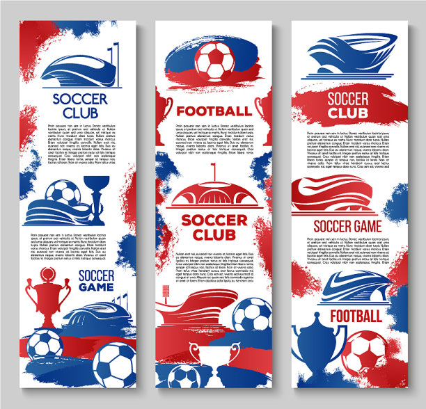 足球或足球游戏俱乐部的横幅图片下载