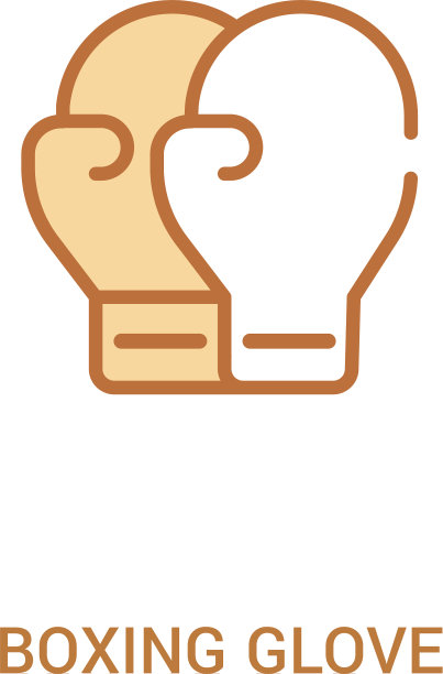 拳击手套概念2彩色图标简单线条图片下载