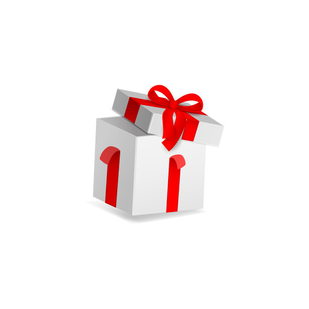 卡通打开礼物盒丝带蝴蝶结图片下载