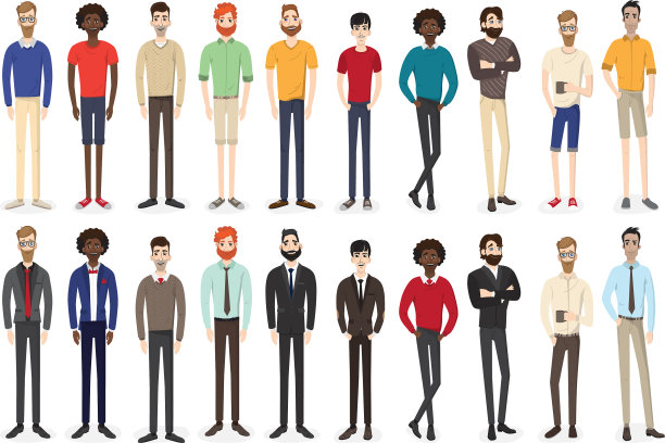 一组劳动人民站着图片下载