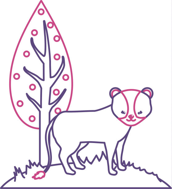 树旁的剪影可爱的狮子野生动物图片下载