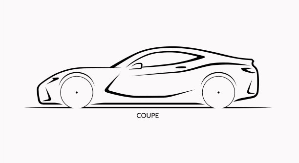 跑车侧面的汽车剪影图片下载