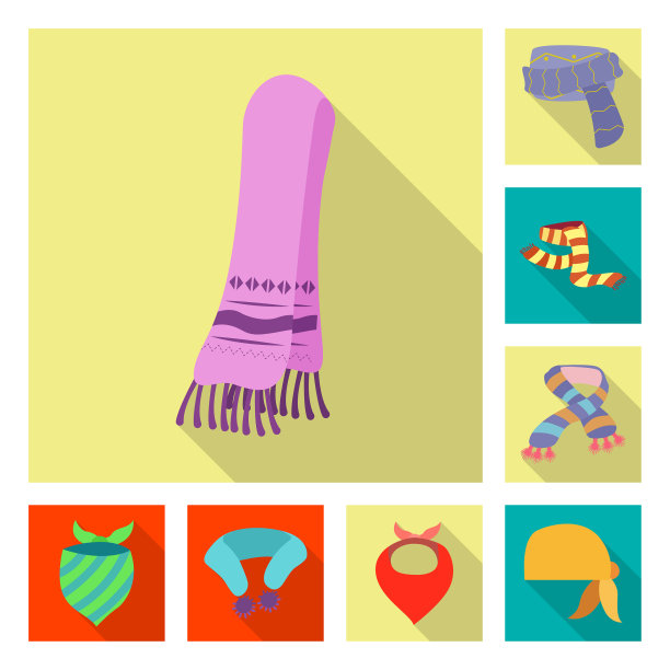 围巾和披肩标志的孤立对象图片下载