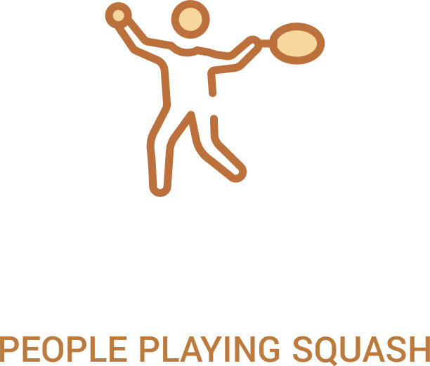 人们打壁球概念2彩色图标图片下载