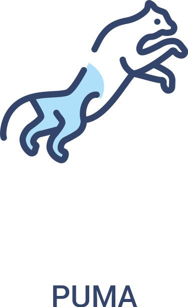 彪马概念2彩色图标简单的线条元素图片下载