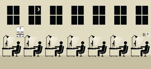 工作到很晚图片下载