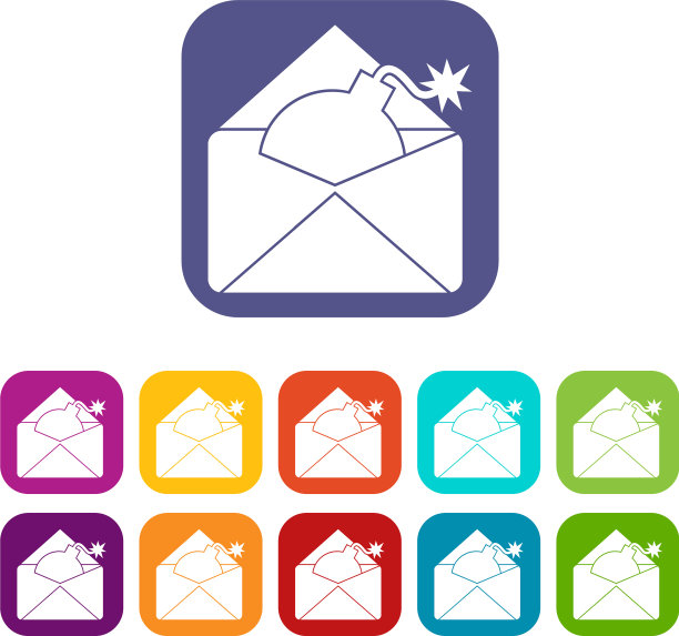 装有炸弹图标的信封图片下载