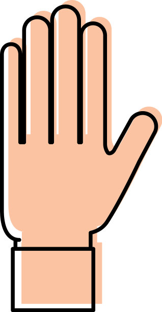 手显示五个手指手势图标图片下载