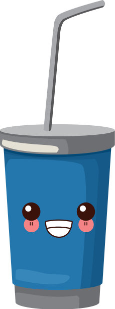苏打杯与可爱可爱的卡通吸管图片下载