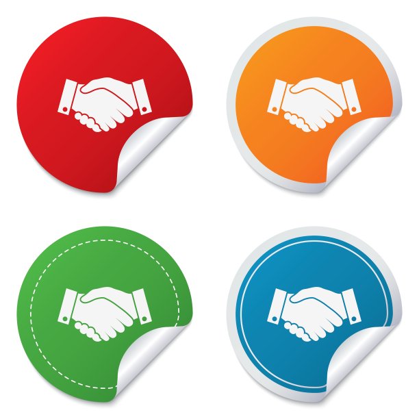 握手标志图标成功的商业标志图片下载
