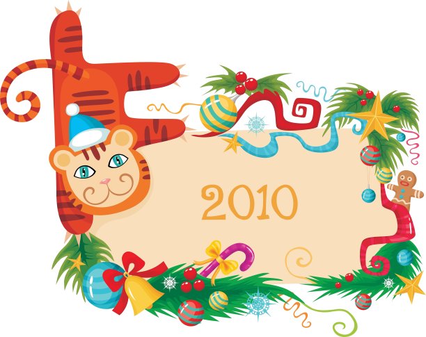 圣诞节的老虎图片下载