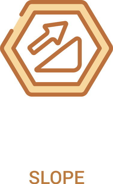 坡度概念2彩色图标简单的线元素图片下载