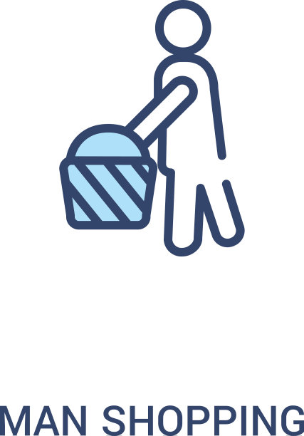 男士购物概念2彩色图标简单线条图片下载