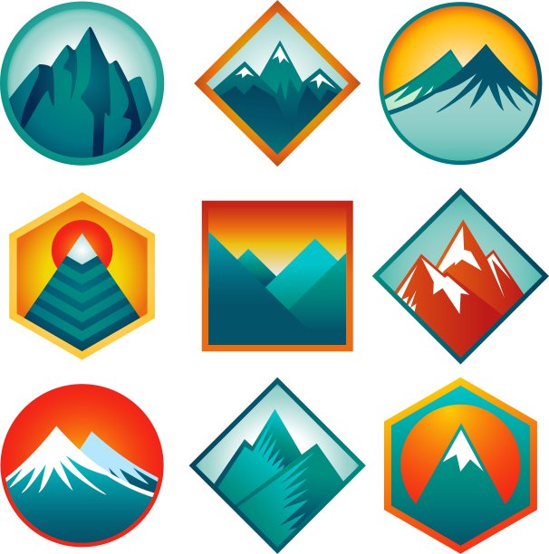 设置抽象的标志-山图片下载