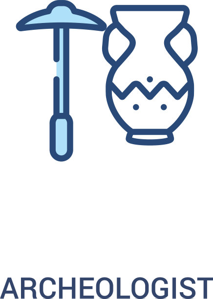 考古学家概念2彩色图标简单线条图片下载