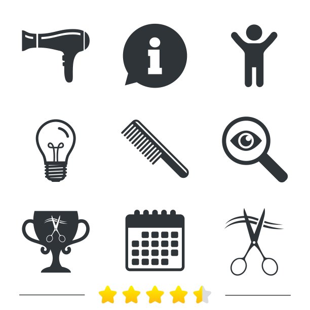 理发师的图标剪刀剪头发的符号图片下载