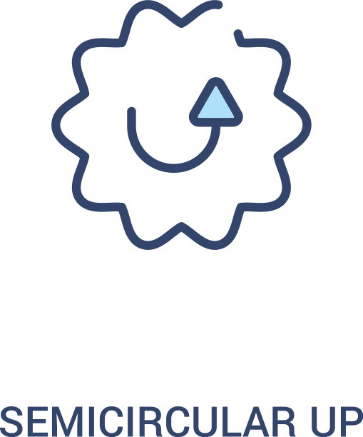 半圆形向上箭头概念2彩色图标图片下载