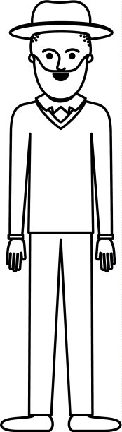 戴着帽子，穿着毛衣，裤子和鞋子的男人图片下载