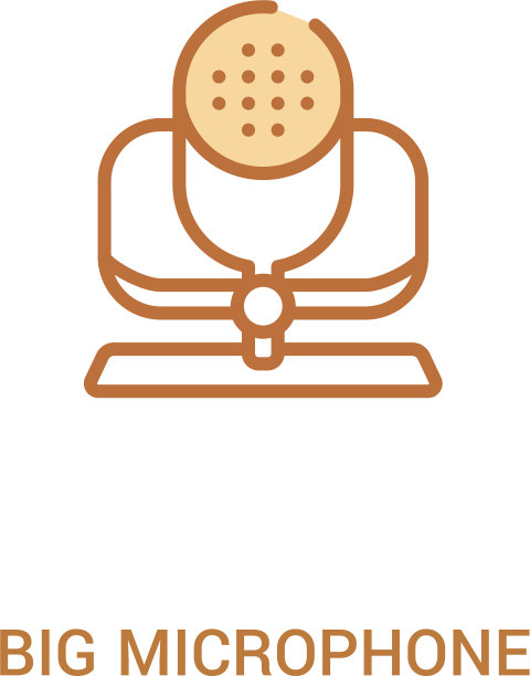 大麦克风概念2彩色图标简单的线条图片下载