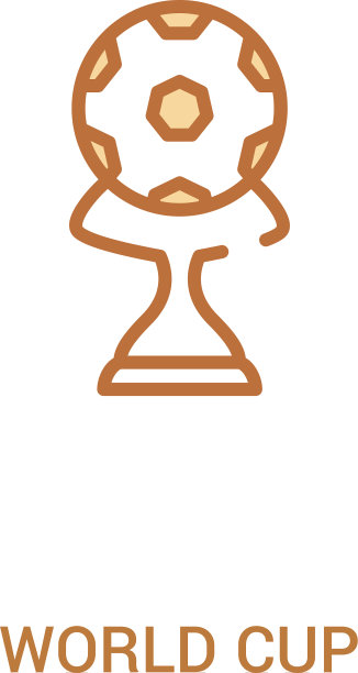 世界杯概念2彩色图标简单线条图片下载