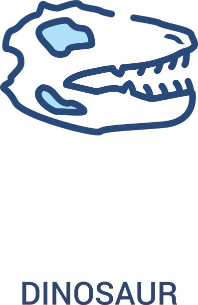 恐龙概念2彩色图标简单线条图片下载