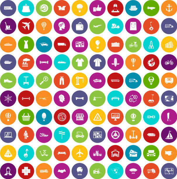 100个物流图标设置颜色图片下载