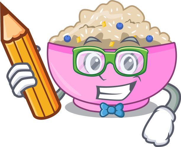 学生传统粥饭在碗里卡通图片下载