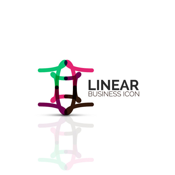 抽象的花朵或星星极简的线性图标图片下载