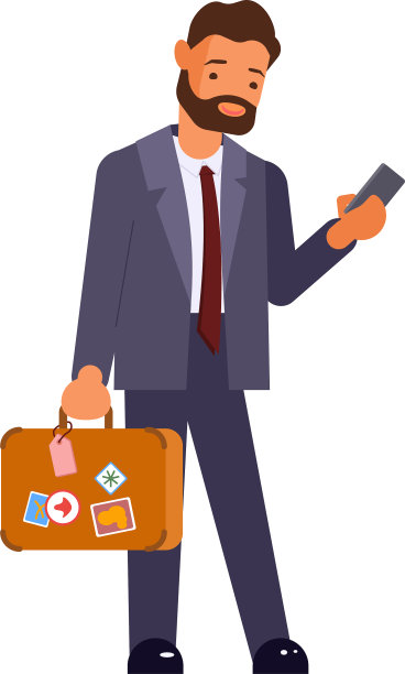 带着手提箱的白人商人图片下载