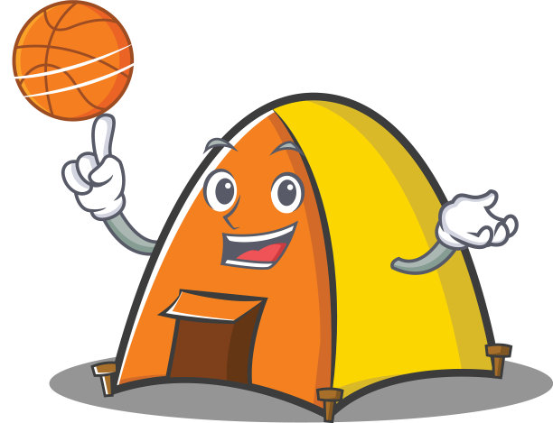 具有篮球帐篷人物卡通风格图片下载