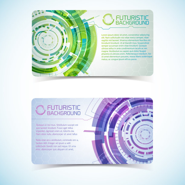 未来主义背景横幅集图片下载