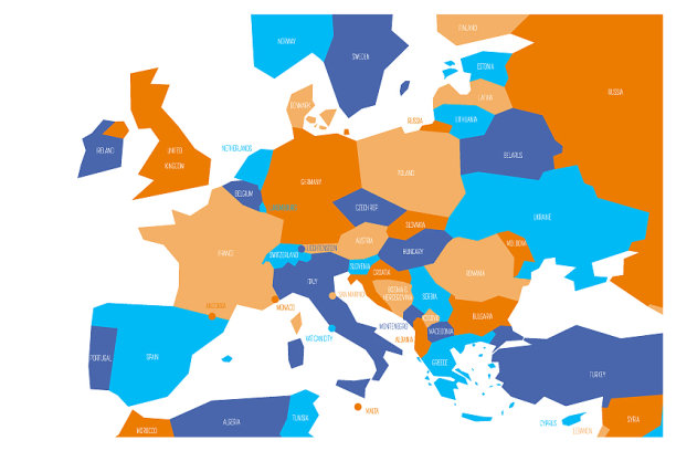 中欧和南欧的政治地图图片下载