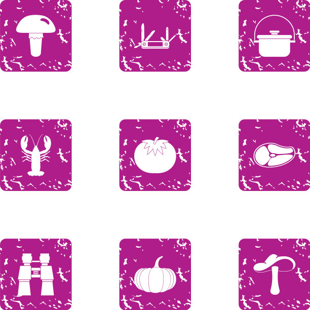 蘑菇森林图标设置垃圾摇滚风格图片下载