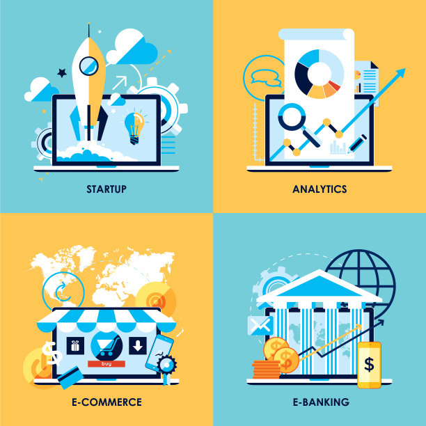 创业分析的平面设计概念图片下载