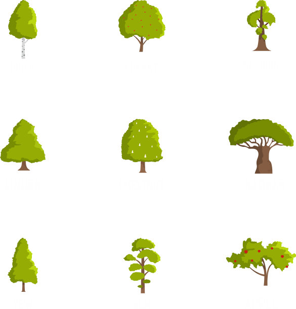 木材图标设置卡通风格图片下载