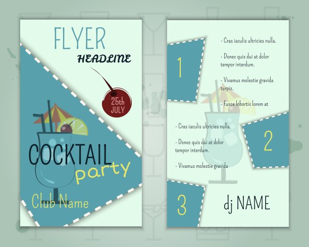 夏日鸡尾酒会传单布局模板图片下载