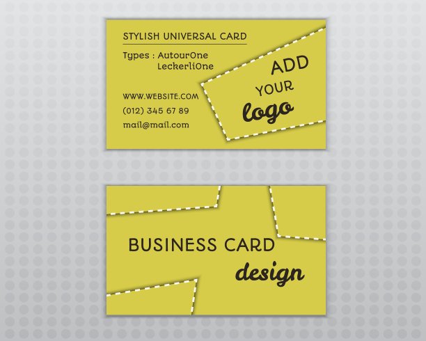 夏日黄色时尚名片与来访图片下载