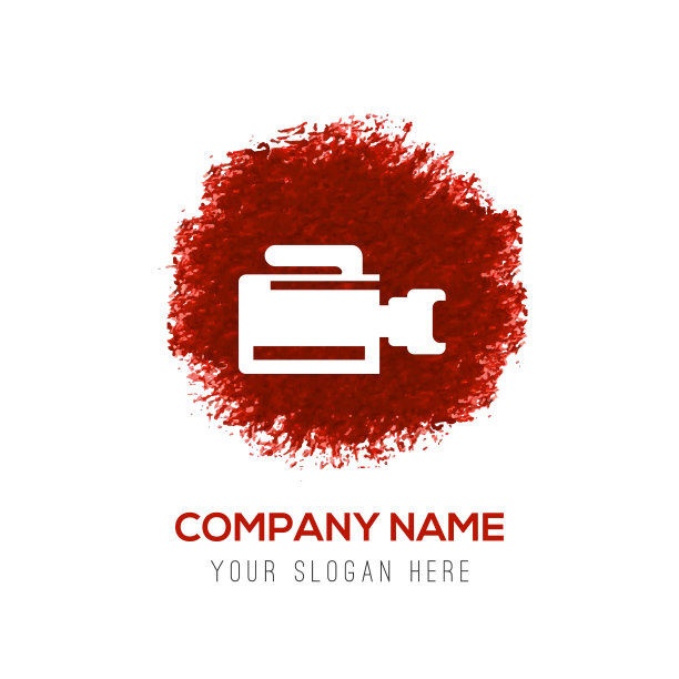 照片相机图标-红色水彩圈飞溅图片下载