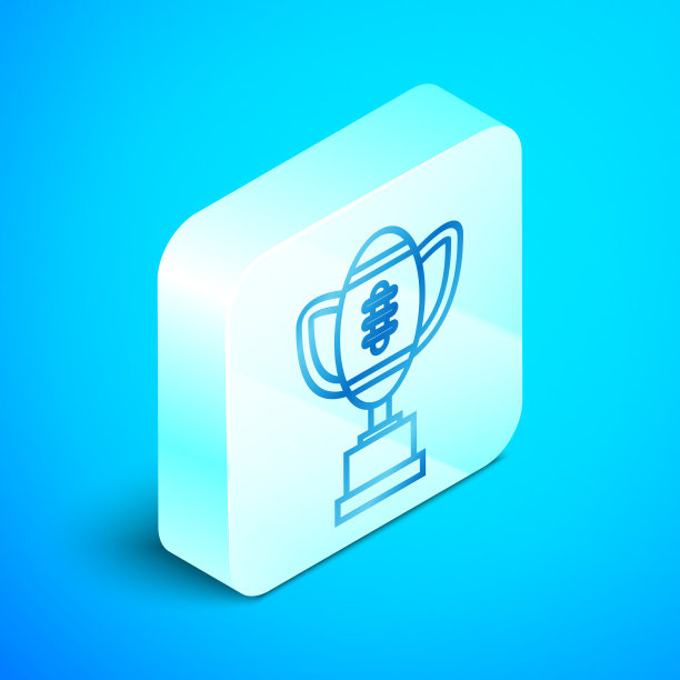 等距线奖杯和美式足球图片下载