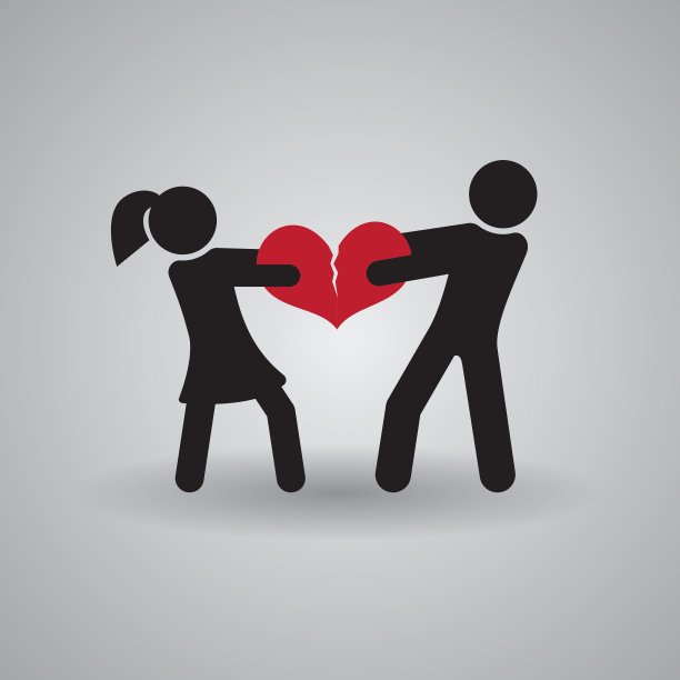 爱和关系Stickmans破碎的心图片下载