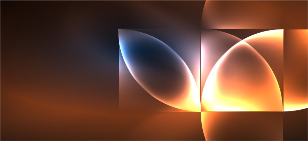 彩色的蓝色霓虹形状的圆三角形在现代图片下载