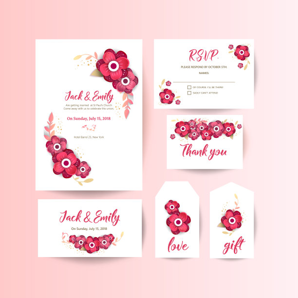 春季装饰概念花卉海报邀请图片下载