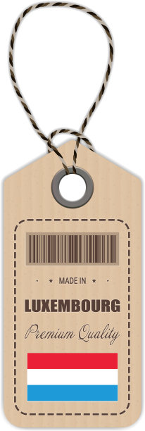 悬挂卢森堡制造的带有旗帜图标的标签图片下载