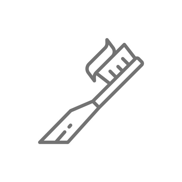 牙刷与牙膏的牙膏线图标图片下载